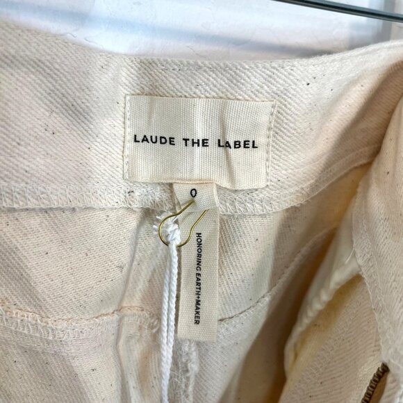 NWT Laude The Label High Rise wide leg Pant Bone Size 0 Madewell Tribe Alive - Picture 11 of 12